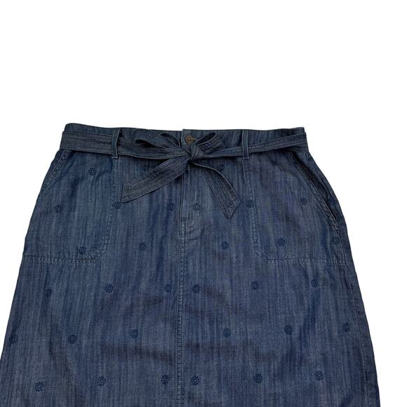 Talbots Embroidered Boho Soft Comfy Lightweight Lyocel Blend Skirt Women's SZ 16 - Picture 2 of 5
